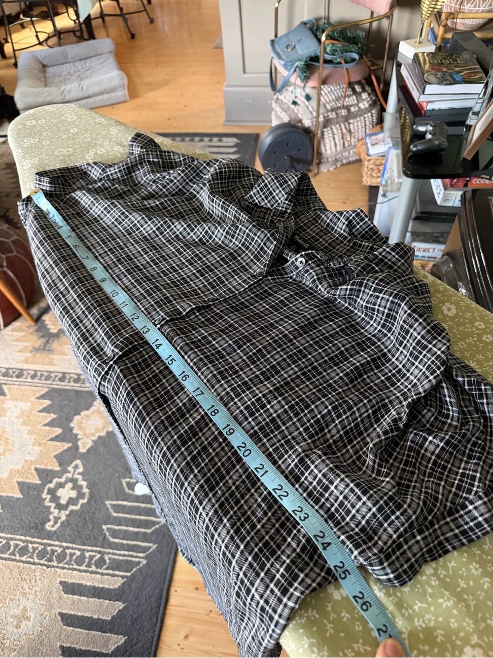 Madewell Black White Plaid Flannel Shirt Dress Size XL - Picture 5 of 7